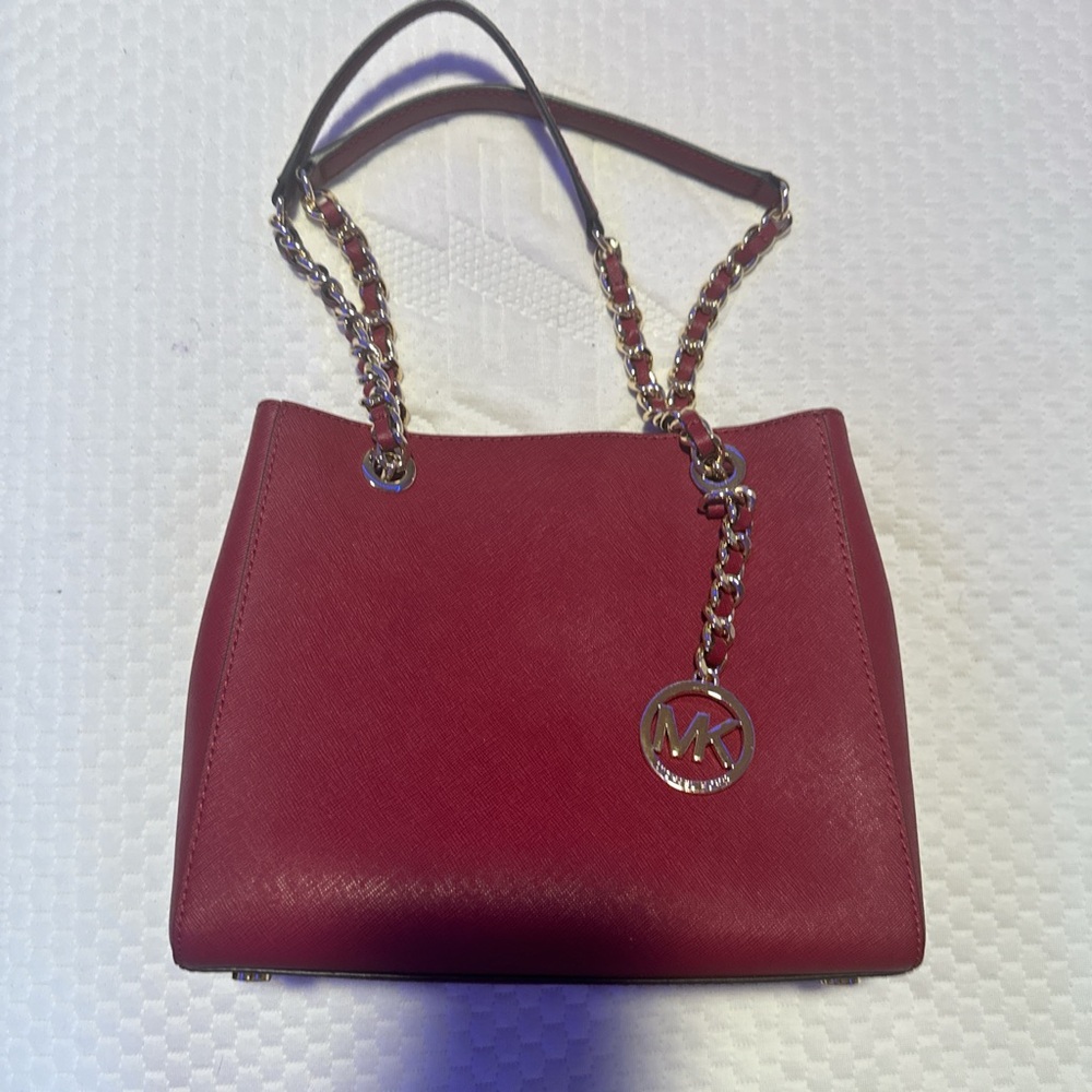 Michael Kors Burgundy Chain Shoulder Bag